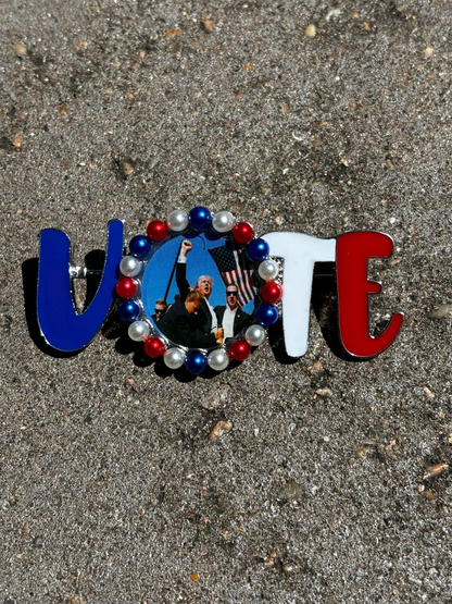 Show Your Civic Support or Make A Statement With This Eye Catching Brooch! Whether Your Attending Rallies Or Going About Your Day!