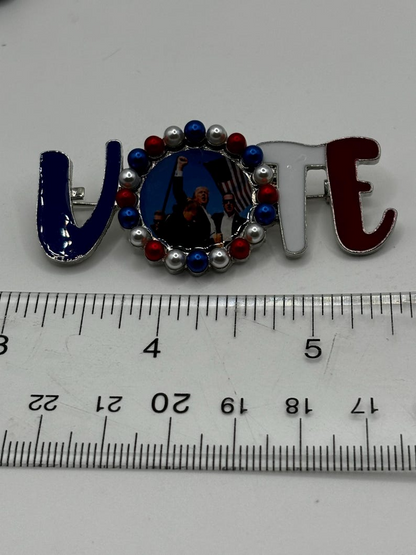 Show Your Civic Support or Make A Statement With This Eye Catching Brooch! Whether Your Attending Rallies Or Going About Your Day!