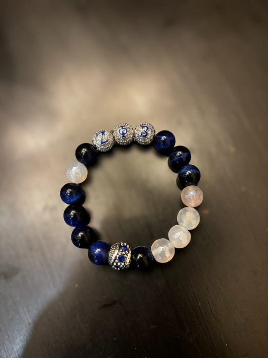 Stylish Zeta Phi Beta Soriety Bracelet! Made With Perfect Shades of Blue